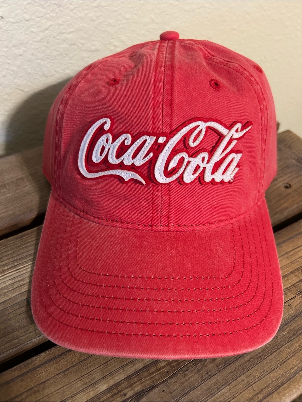 Coca-Cola Red Embroidered Script Unstructured Cap
